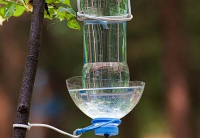 Поилка для птиц из пластиковых бутылок