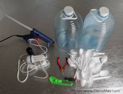 материалы для люстры из пластиковых бутылок
